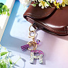 Alloy Resin Heart Keychains KEYC-TADJ0002-01G-R-5