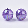 AB Color Transparent Crackle Round Acrylic Beads CACR-S006-05-2