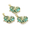 Real 18K Gold Plated Brass Glass Pendants KK-R161-02G-07-1