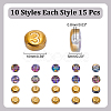 150Pcs 10 Colors Electroplate Glass Beads GLAA-AR0001-79B-2