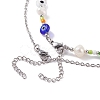 Natural Pearl and Evil Eye Jewelry Set with Bear Pendant SJEW-TA00004-7