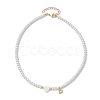 Brass Micro Pave Grade AAA Cubic Zirconia Letter Pendant Necklaces NJEW-JN04771-04-4