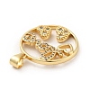 Rack Plating Brass Micro Pave Clear Cubic Zirconia Pendants ZIRC-F129-41G-3