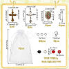 Wood Rosary Beaded Style Necklaces Bracelet Making Finding Kit DIY-PH0021-65-2