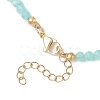 Natural Amazonite Faceted Round and Natural Cultured Freshwater Pearl & Starfish Synthetic Turquoise Beaded Brass Turtle Pendant Necklaces for Women NJEW-JN05496-04-5
