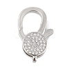 Brass Micro Pave Clear Cubic Zirconia Lobster Claw Clasps KK-P299-05P-1