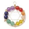 Gemstone Copper Wire Wrapped Pendants PALLOY-JF02304-01-1