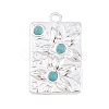 304 Stainless Steel with Synthetic Turquoise Pendants STAS-H253-01B-S-1