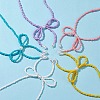 Bowknot 304 Stainless Steel Necklaces NJEW-JN04670-2