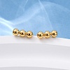 201 Stainless Steel Beaded Horizontal Bar Stud Earrings with 316 Stainless Steel Pin for Women X-STAS-K238-01G-4