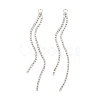 Brass Micro Pave Clear Cubic Zirconia Tassel Pendants KK-D063-01P-1