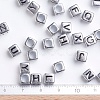 Antique Silver Plated Large Hole Acrylic European Beads X-PACR-Q099-01-4
