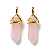Natural Rose Quartz Pointed Pendants G-K329-52G-3
