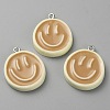 Opaque Resin Enamel Pendants RESI-WH0036-20I-2