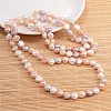 Natural Pearl Nuggets Beaded Necklace NJEW-P126-A-01C-01-1