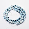 Handmade Evil Eye Lampwork Round Bead Strands X-LAMP-L055-6mm-07-2