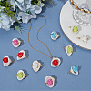 20Pcs 5 Colors Clam Shell & Glass Seed Beaded Pendants FIND-BBC0004-23-3