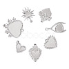7Pcs 7 Styles 304 Stainless Steel Pendant Cabochon Settings STAS-TA0005-83-2