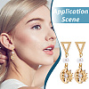 80Pcs 2 Colors 201 Stainless Steel Triangle Stud Earring Findings with Hole & 304 Stainless Steel Pins &and Ear Nuts STAS-UN0046-99-5