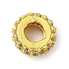 Rack Plating Brass Clear Cubic Zirconia European Beads KK-G501-06B-G-2