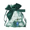 Rectangle Lace Organza Drawstring Gift Bags OP-K002-02-1