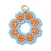 Seed Beads Beaded Charms PALLOY-MZ00205-2