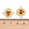 Brass Micro Pave Clear Cubic Zirconia Connector Charms CU-CBA5CB0-17G-3