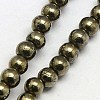 Natural Pyrite Beads Strands G-L031-3mm-01-2