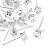 SHEGRACE Brass Clear Cubic Zirconia Square Stud Earring Findings XGR0103P-115P-1