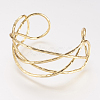 Brass Cuff Bangle X-BJEW-P168-C08-1