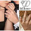 1 Set Zinc Alloy Glass Finger Rings Sets for Women RJEW-LP0001-25-4