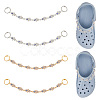 Nbeads 1 Set Alloy Crystal Rhinestone Hamsa Hand with Evil Eye Link Shoe Decoration Chain FIND-NB0004-11-1