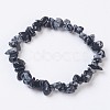 Natural Snowflake Obsidian Stretch Bracelets BJEW-JB03681-10-1