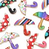 10Pcs 5 Colors Alloy Enamel Pendants FIND-YW0003-30-2
