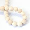 Frosted Natural Fossil Round Bead Strands G-E334-6mm-22-3