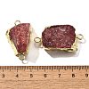 Raw Rough Natural Dyed Quartz Crystal Links Connector Charms G-K189-04LG-09-3