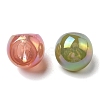 Plating Iridescent Acrylic Beads OACR-R256-02-2