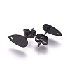 304 Stainless Steel Stud Earring Findings Ion Plating(IP) STAS-O119-12B-B-2