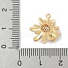 Flower Brass Micro Pave Clear Cubic Zirconia Connector Charms X-KK-M326-06-G02-3