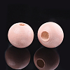 Painted Natural Wood Beads WOOD-S049-05J-2