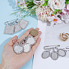 3Pcs 3 Styles Alloy Rhinestone Brooch Base Settings JEWB-OC00002-3