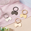 4Pcs 4 Styles Stainless Steel Keychains KEYC-TA0004-81D-4