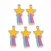 Alloy Enamel Comet Star Pendants ENAM-N054-010A-1