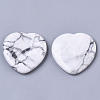 Natural Howlite Thumb Worry Stone G-N0325-01I-2