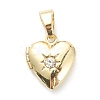 Brass Micro Pave Clear Cubic Zirconia Locket Pendants X-KK-P199-13G-2