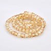 Half Rainbow Plated Glass Faceted Cube Beads Strands GLAA-A031-6mm-HR05-2
