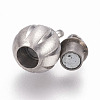 304 Stainless Steel Magnetic Clasps with Loops STAS-O114-083MP-1