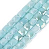 Electroplate Crackle Imitation Jade Glass Beads Strands EGLA-Q135-02A-A03-1