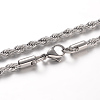 Tarnish Resistant 304 Stainless Steel Rope Chain Necklaces NJEW-F195-05G-P-2