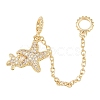 Double Starfish Brass Micro Pave Clear Cubic Zirconia Safety Chains KK-H257-06G-1